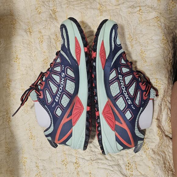 Brooks Cascadia 9 Women's Size 9 B (Medium) Running Shoes Teal Red Blue - Picture 3 of 8